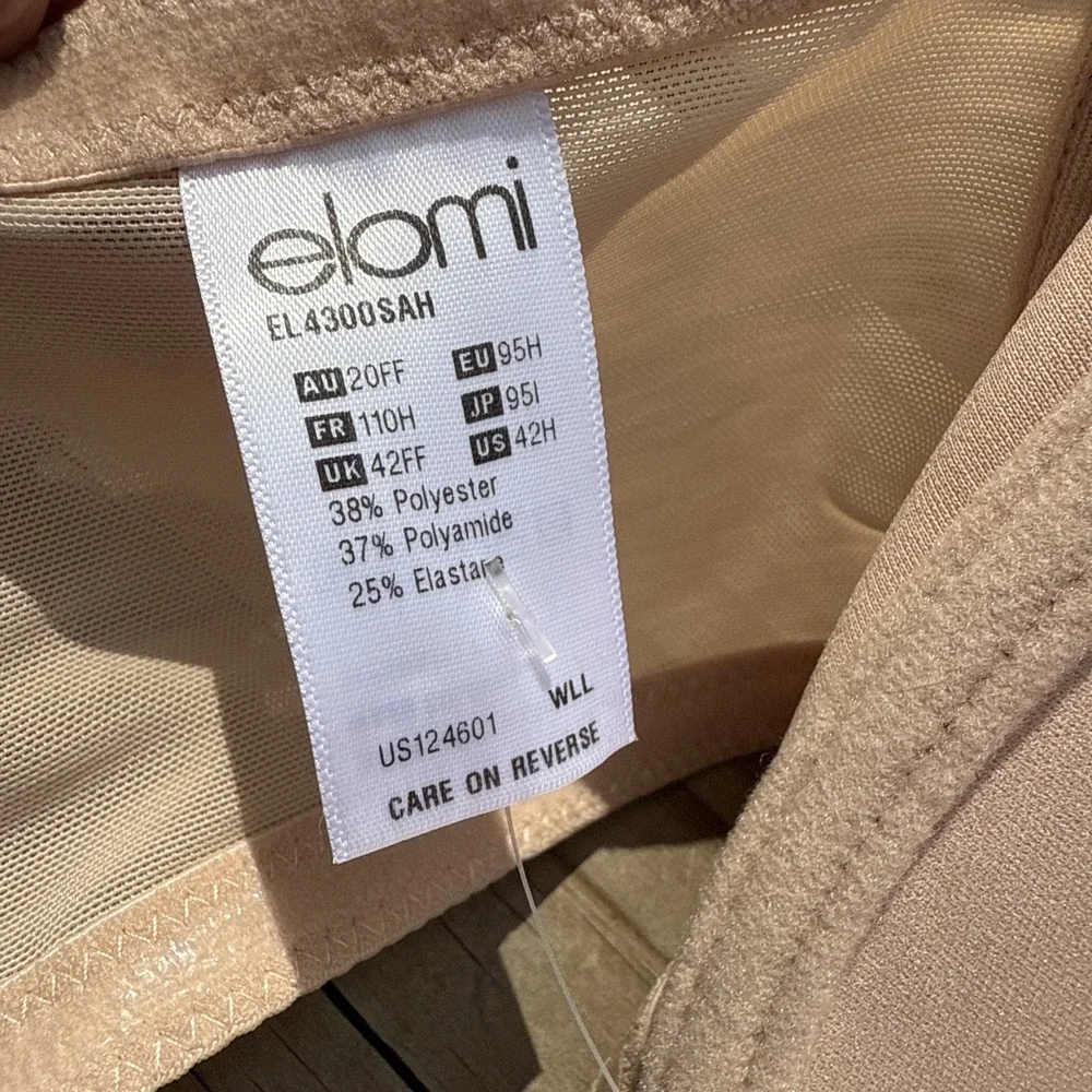 NWT Elomi 42H Beige Bra EL 4300SAH Underwire‎ Movable Straps